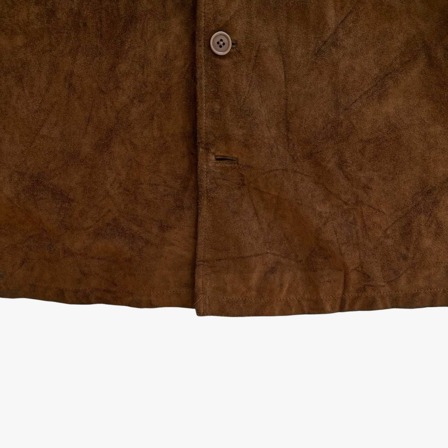 Vintage Y2K Mens GAP Brown Leather Jacket Shacket Button - Casspios Dream
