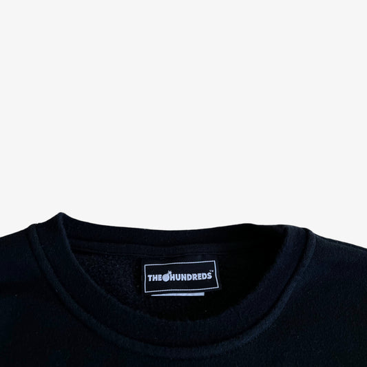 Vintage Y2K Mens The Hundreds Embroidered Spell Out Black Sweatshirt Label - Casspios Dream