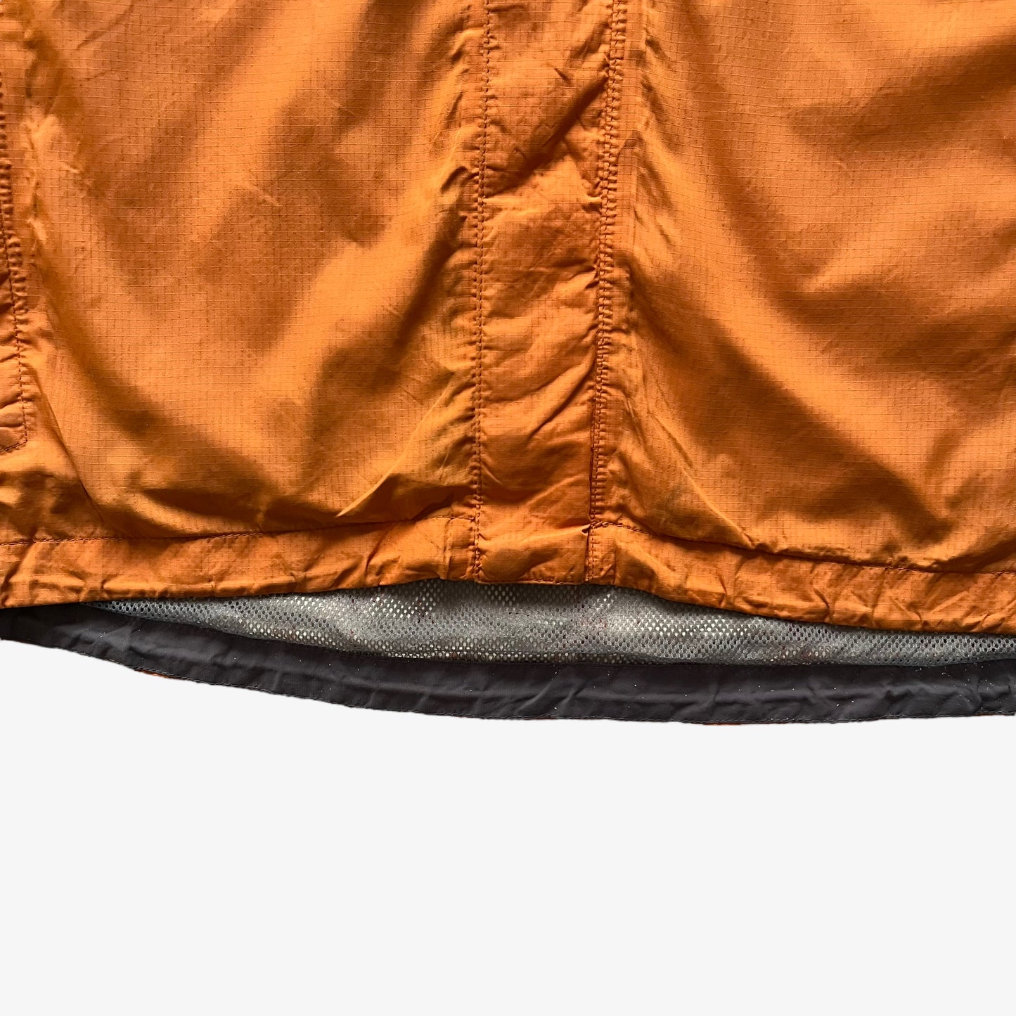 Vintage Y2K Mens The North Face Orange Hyvent Jacket With Foldable Hood Hem - Casspios Dream