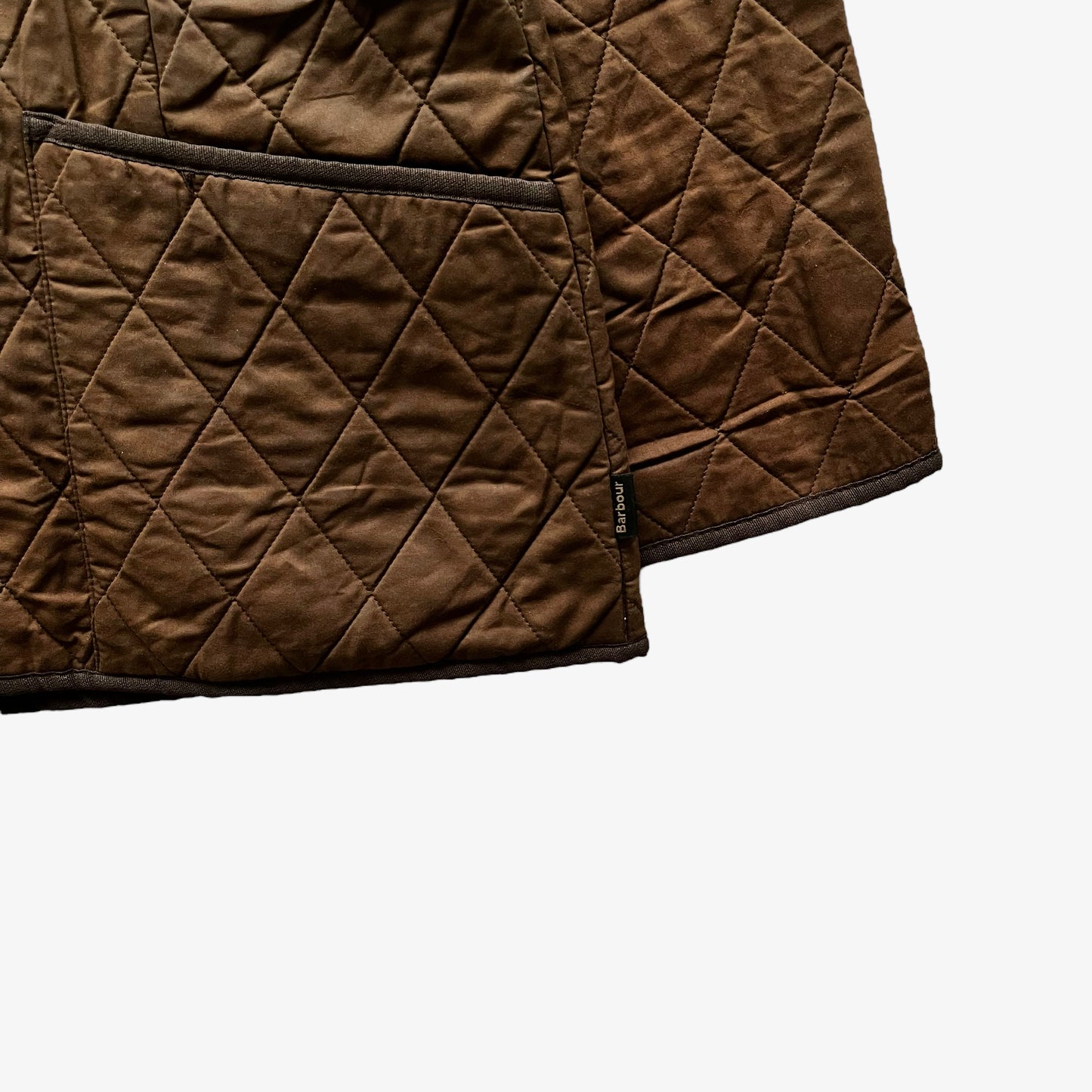 Vintage Y2K Womens Barbour Brown Polarquilt Jacket Cuff - Casspios Dream