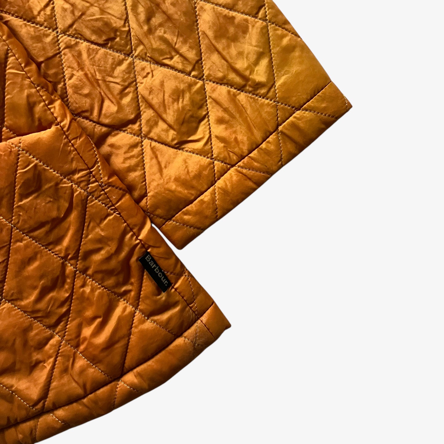 Vintage Y2K Womens Barbour Faded Orange Quilted Jacket Tag - Casspios Dream