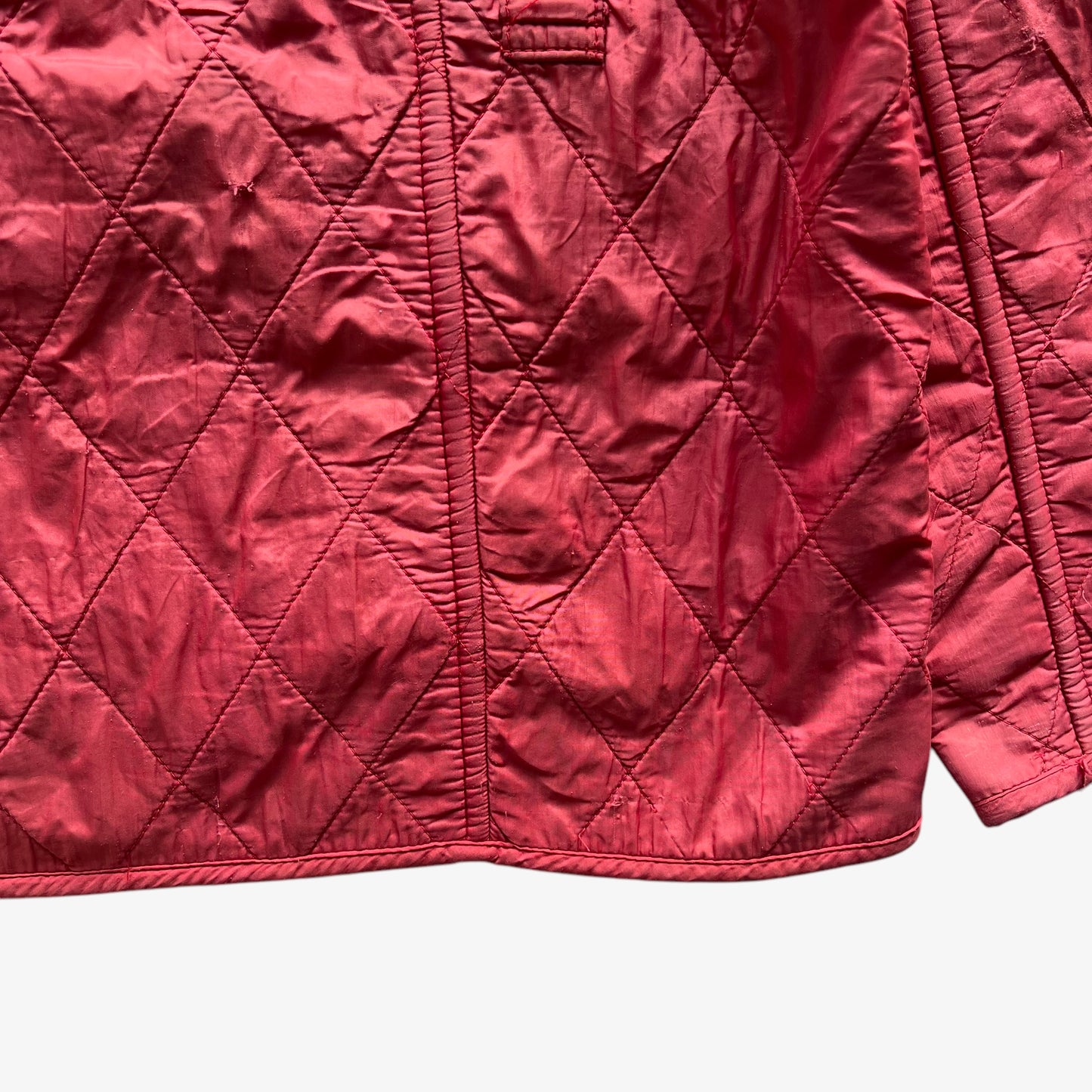 Vintage Y2K Womens Barbour Pale Red Quilted Jacket Back Hem - Casspios Dream