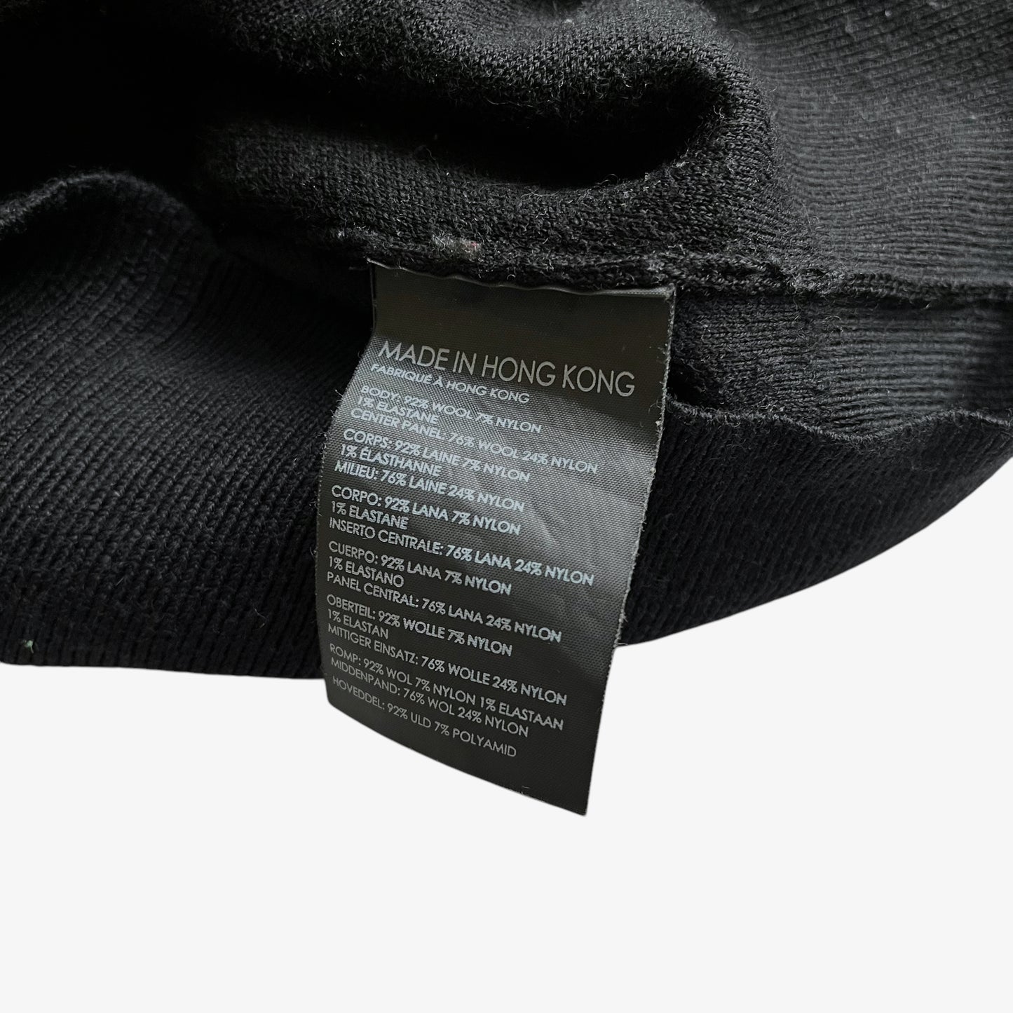 Vintage Y2K Womens Club Monaco Ribbed Wool Blend Black Top Inside Label - Casspios Dream