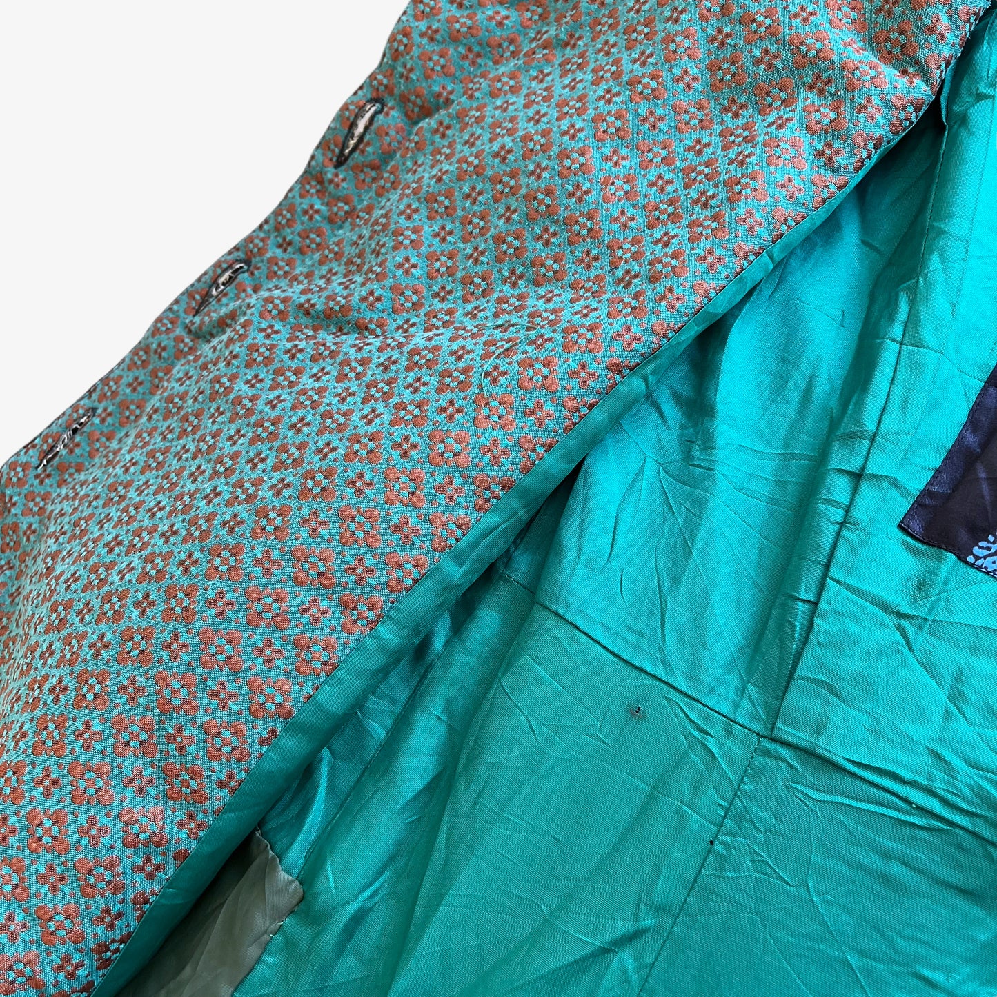 Vintage Y2K Womens Desigual Green Embroidered Peacock Patchwork Coat Wear - Casspios Dream