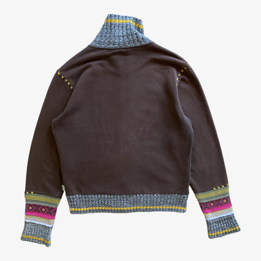 Vintage Y2K Womens ONeil Brown Faded Jacket With Wool Patterned Trim Back - Casspios Dream