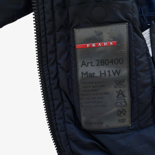 Vintage Y2K Womens Prada Art280400 Mat H1W Black Ski Jacket With Pocket Pad Lock Label - Casspios Dream