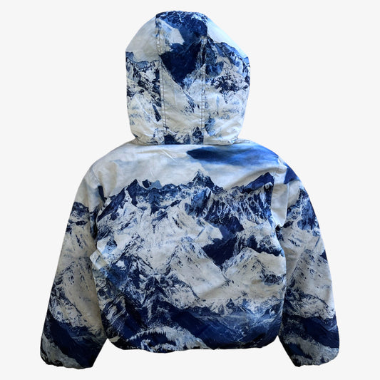 Vintage Y2K Womens Timberland Ice Mountain Print Puffer Jacket Back - Casspios Dream