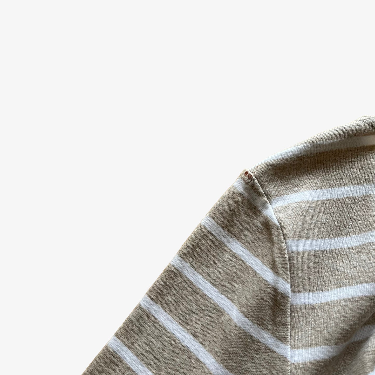 Vintage Y2K Womens Tommy Hilfiger Beige And White Short Sleeve Striped Top Wear - Casspios Dream