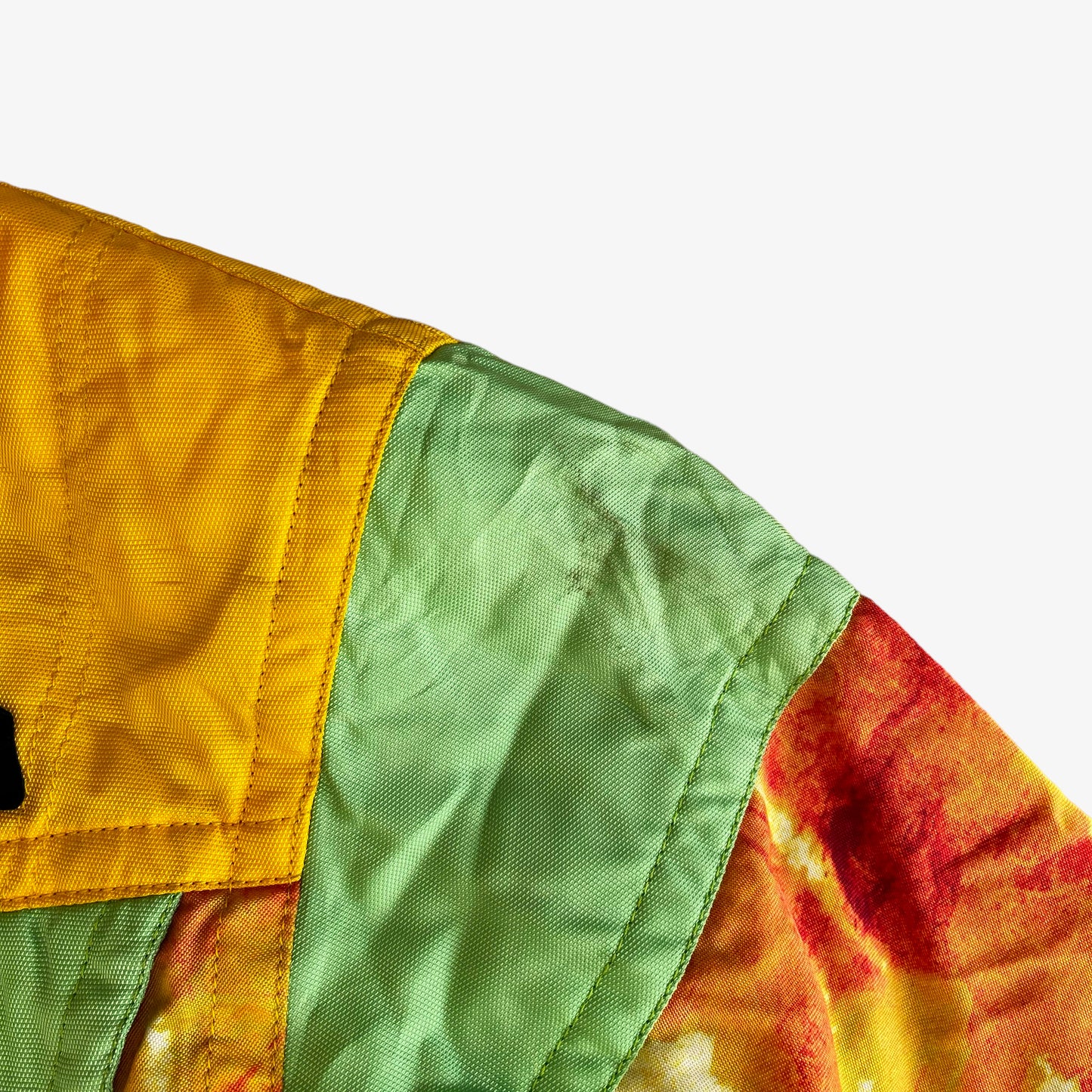 Vintage 1990s Descente Flame Print Quarter Zip Neon Vibrant Rave Ski Fleece Wear - Casspios Dream