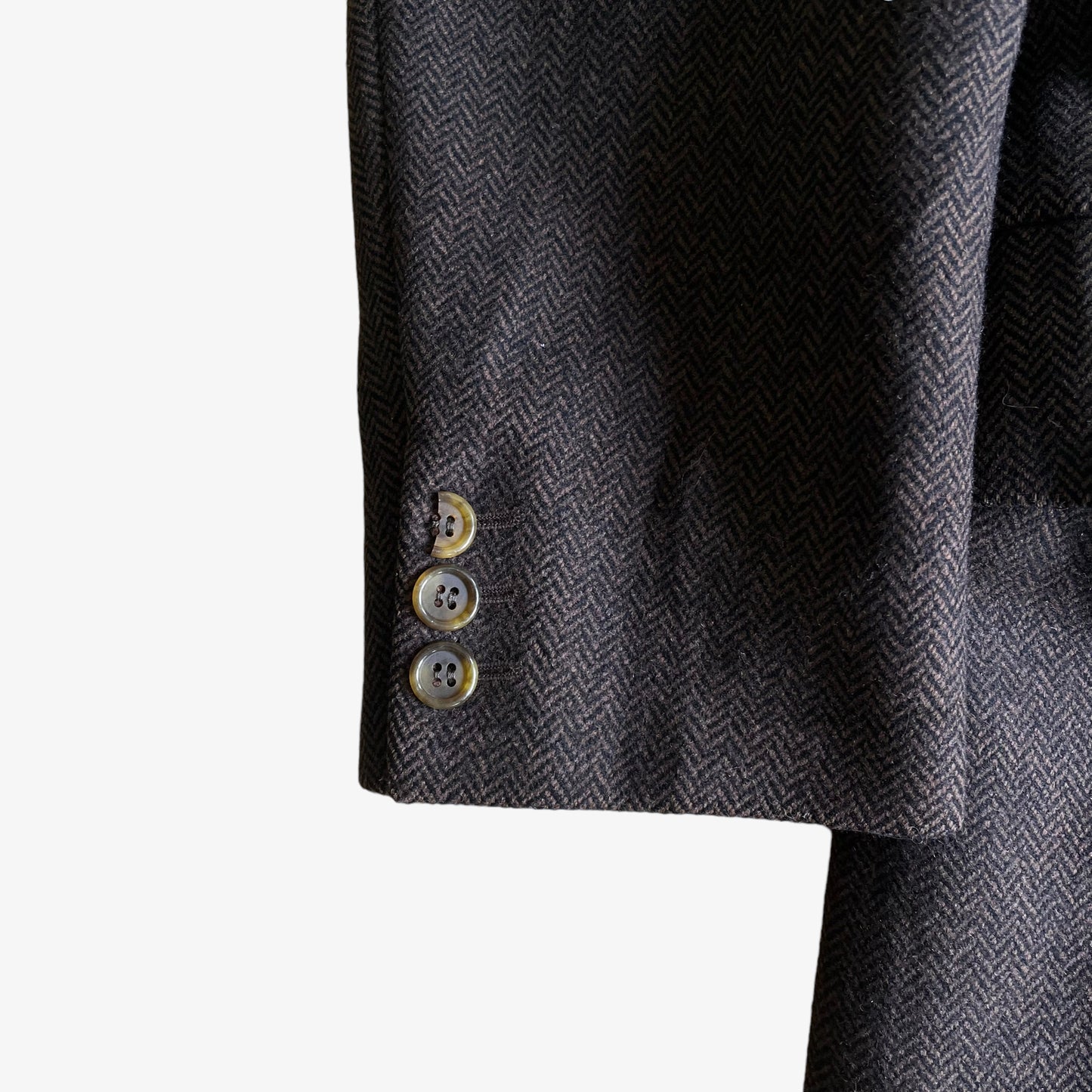 Vintage 80s Burberry Brown Wool Coat Cuff - Casspios Dream