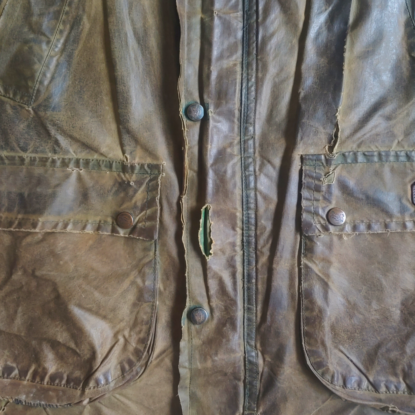 Vintage 80s Burberry Green Waxed Jacket With Nova Check Lining Wear - Casspios Dream