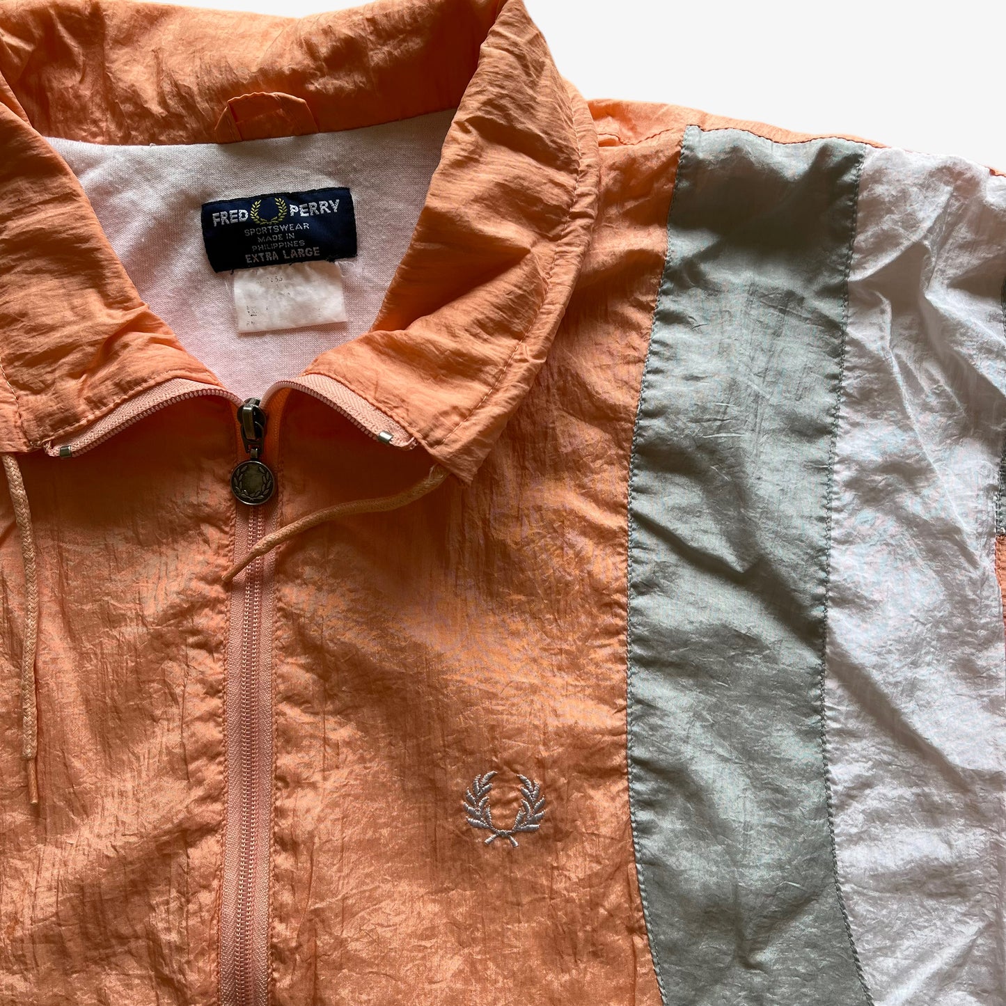 Vintage 80s Fred Perry Salmon Windbreaker Jacket Logo - Casspios Dream