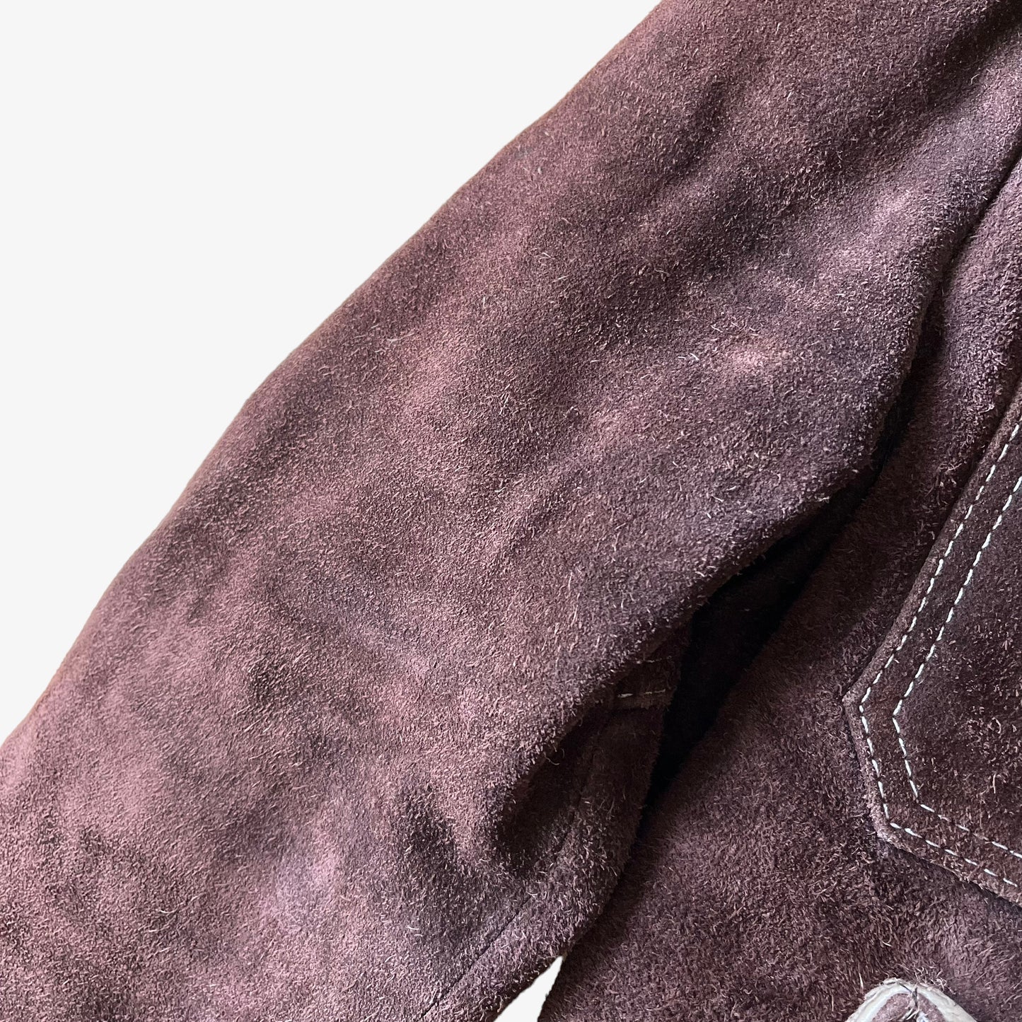 Vintage 80s Leather Trucker Jacket With Fur Lining Wear - Casspios Dream