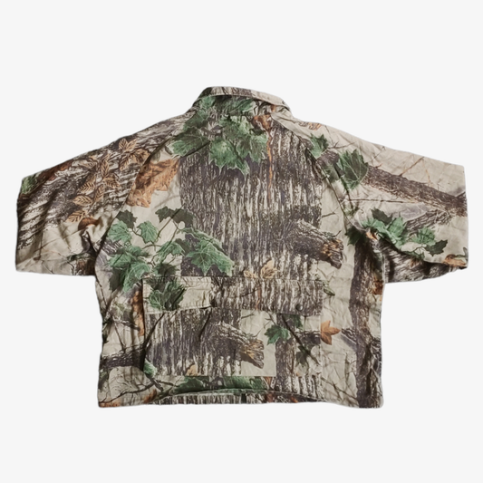 Vintage 90s 10X Camouflage RealTree Hunting Jacket Back - Casspios Dream