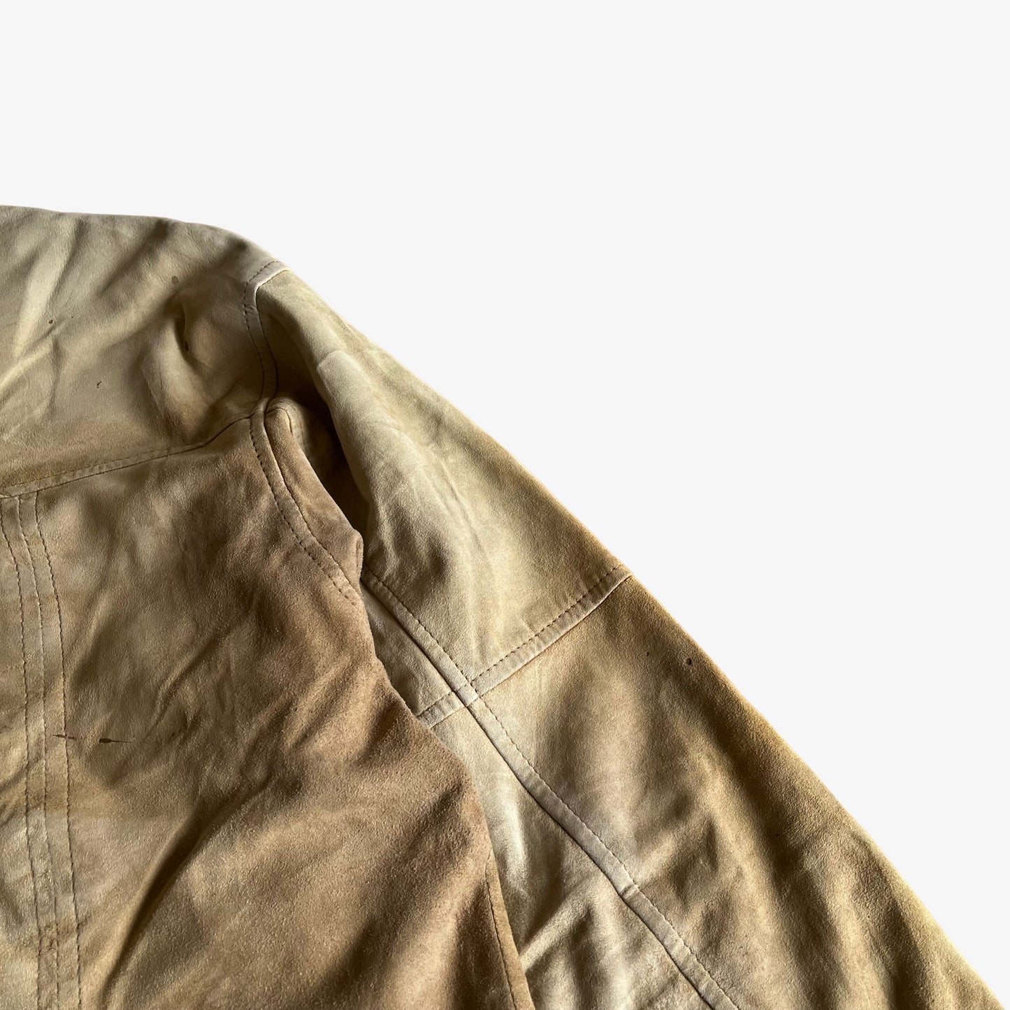Vintage 90s Camel Cigarettes Sandy Yellow Leather Jacket Wear - Casspios Dream