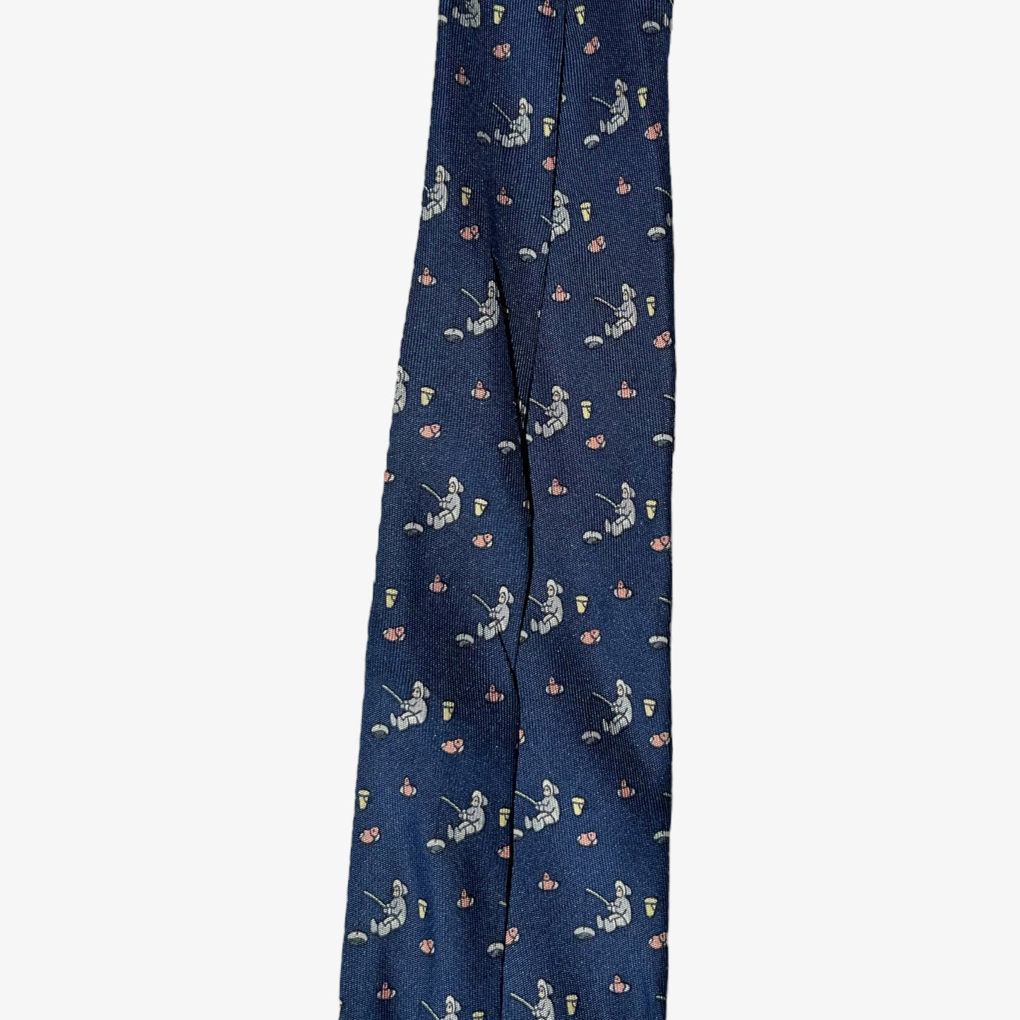 Vintage 90s Hermes Paris Ice Fishing 7933 MA Silk Tie Bunching - Casspios Dream