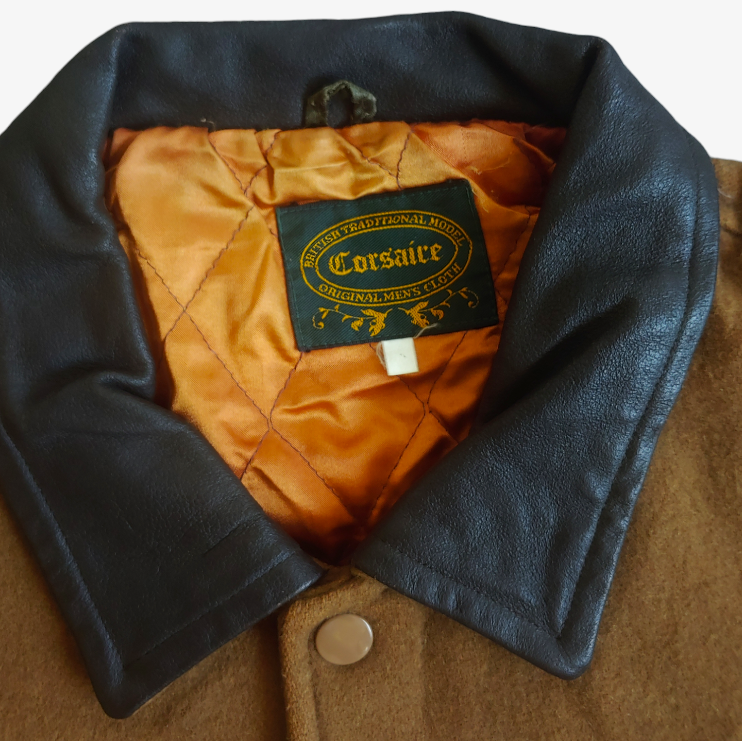 Vintage 90s Imaginations Best Wool & Leather Brown Varsity Jacket Label - Casspios Dream