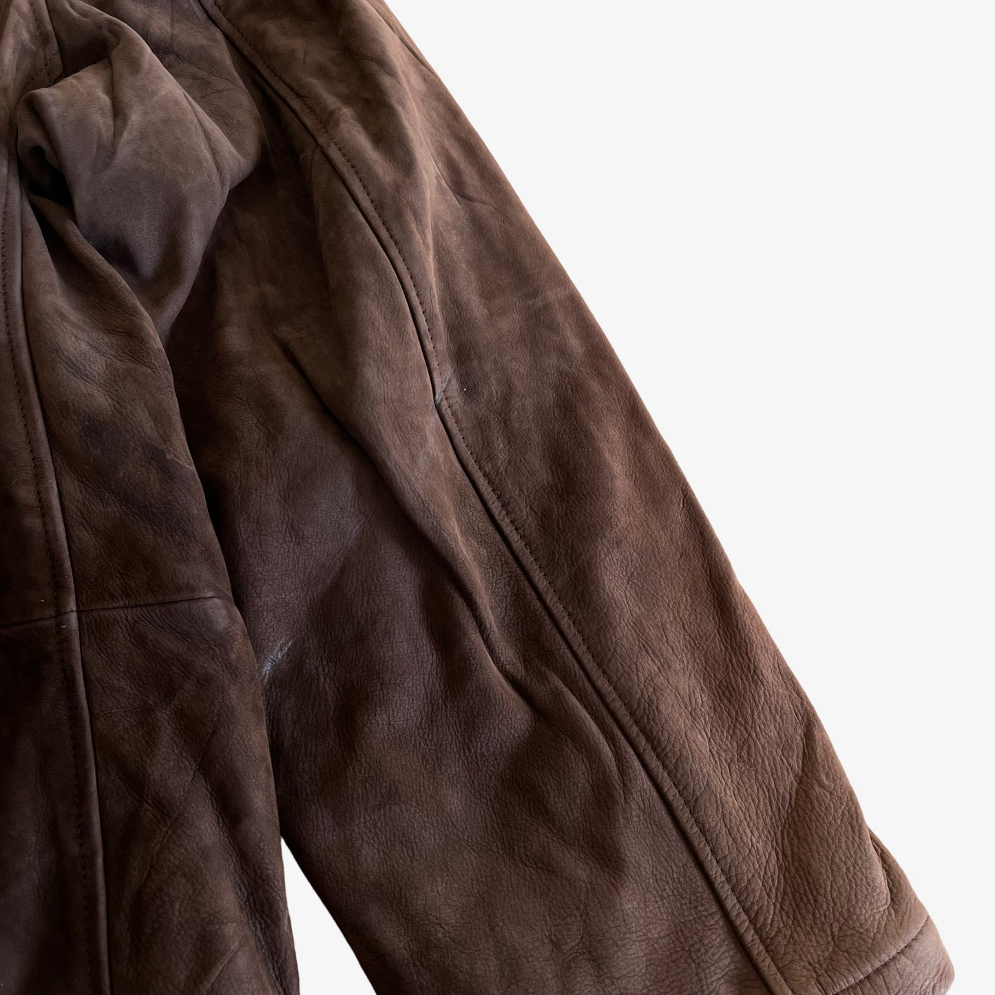 Vintage 90s Marlboro Classics Brown Leather Jacket Sleeve - Casspios Dream