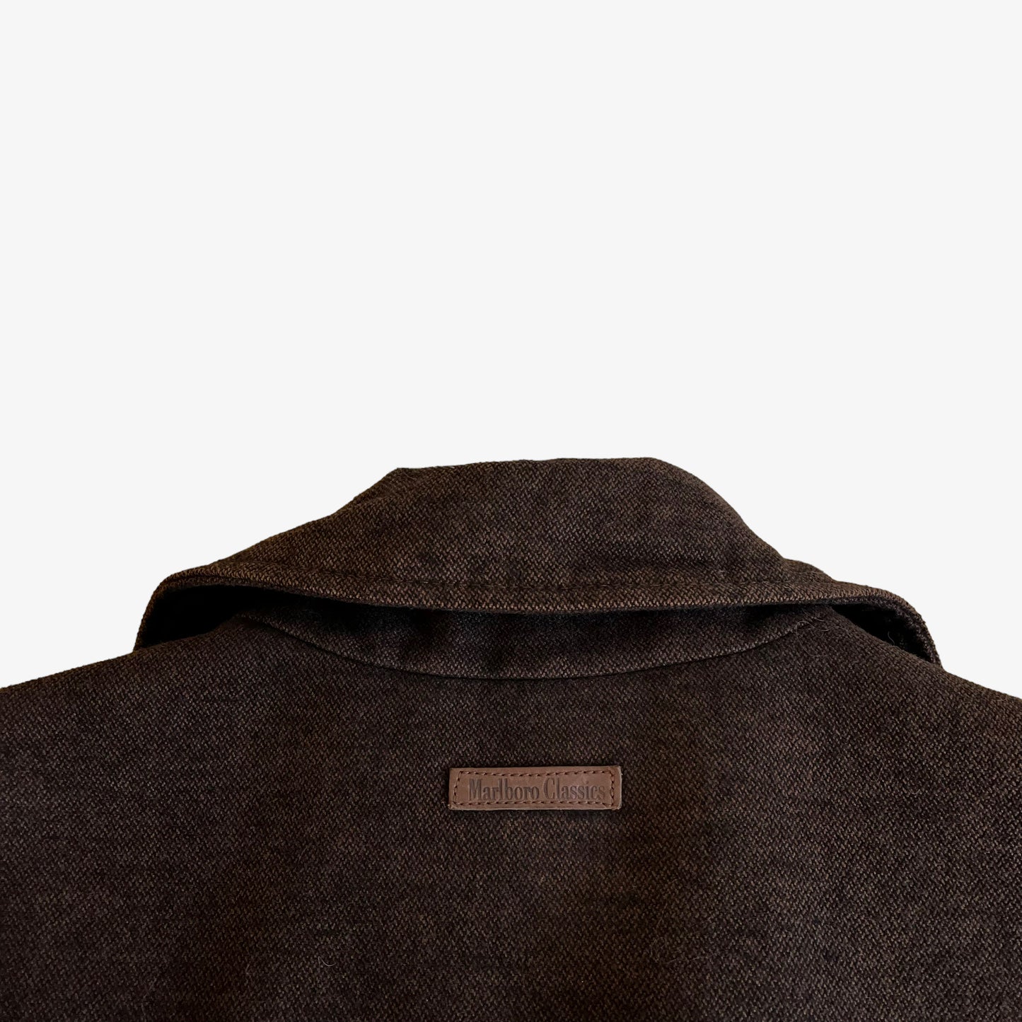 Vintage 90s Marlboro Classics Brown Pea Coat Tag - Casspios Dream
