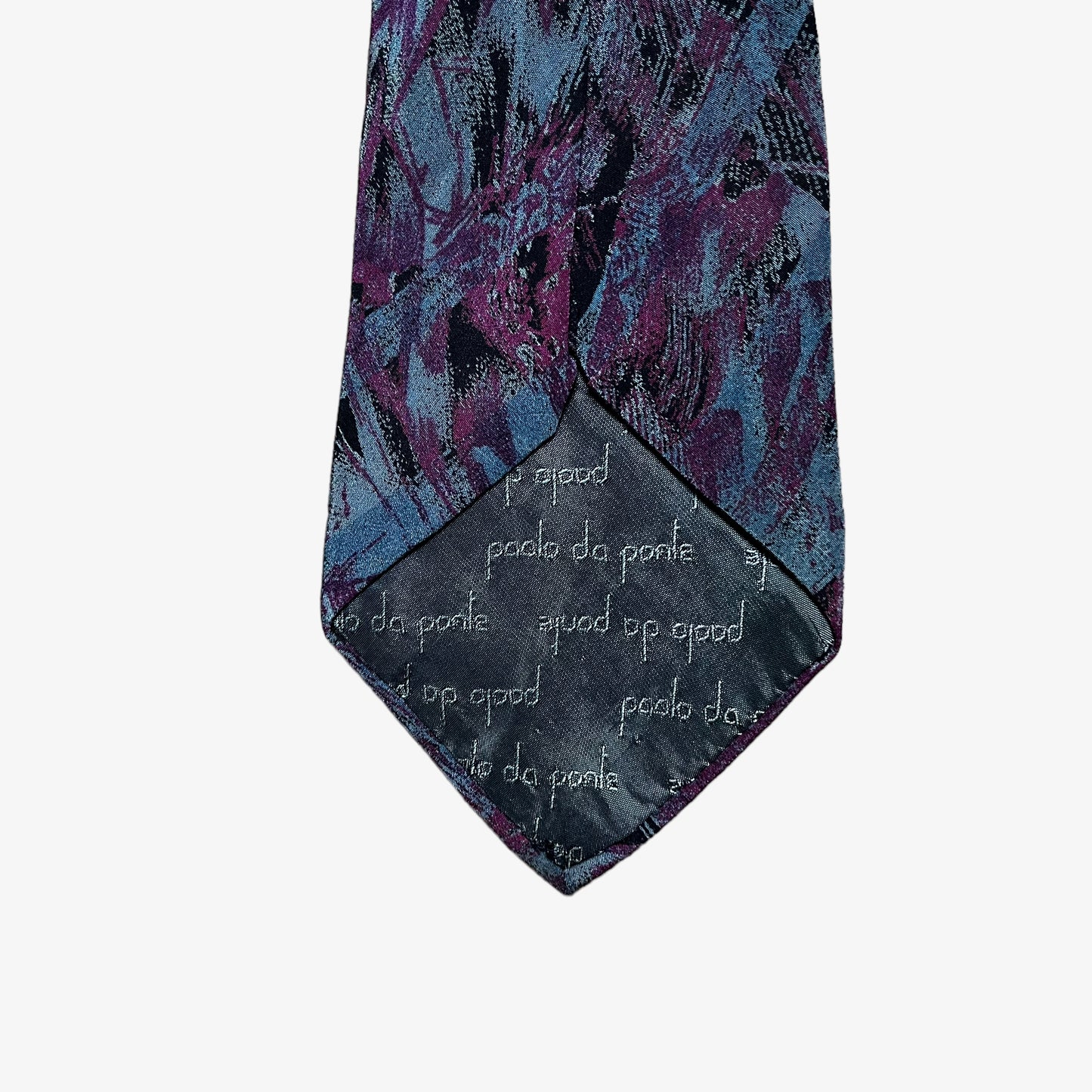 Vintage 90s Paolo Da Ponte Abstract Artwork Silk Tie Logo - Casspios Dream