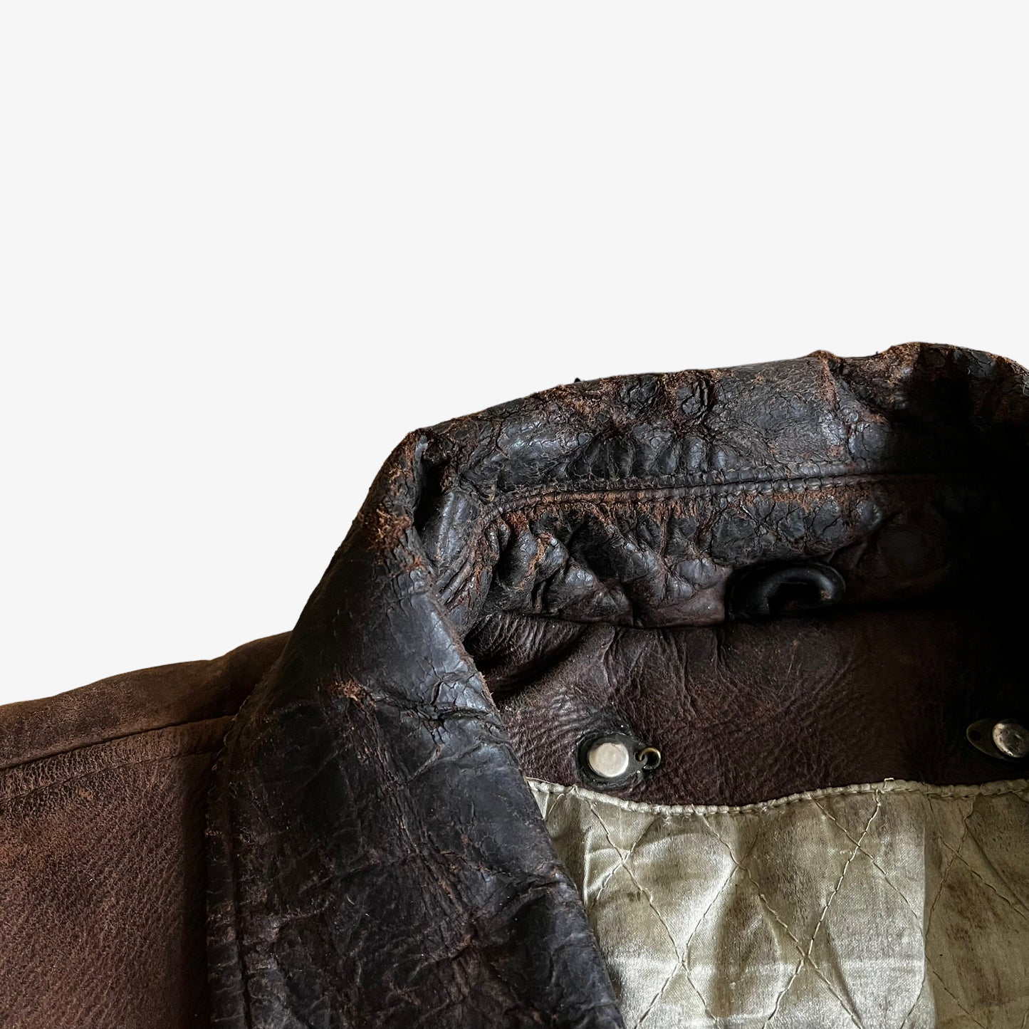 Vintage 90s Redskins Brown Leather Trucker Jacket Collar - Casspios Dream