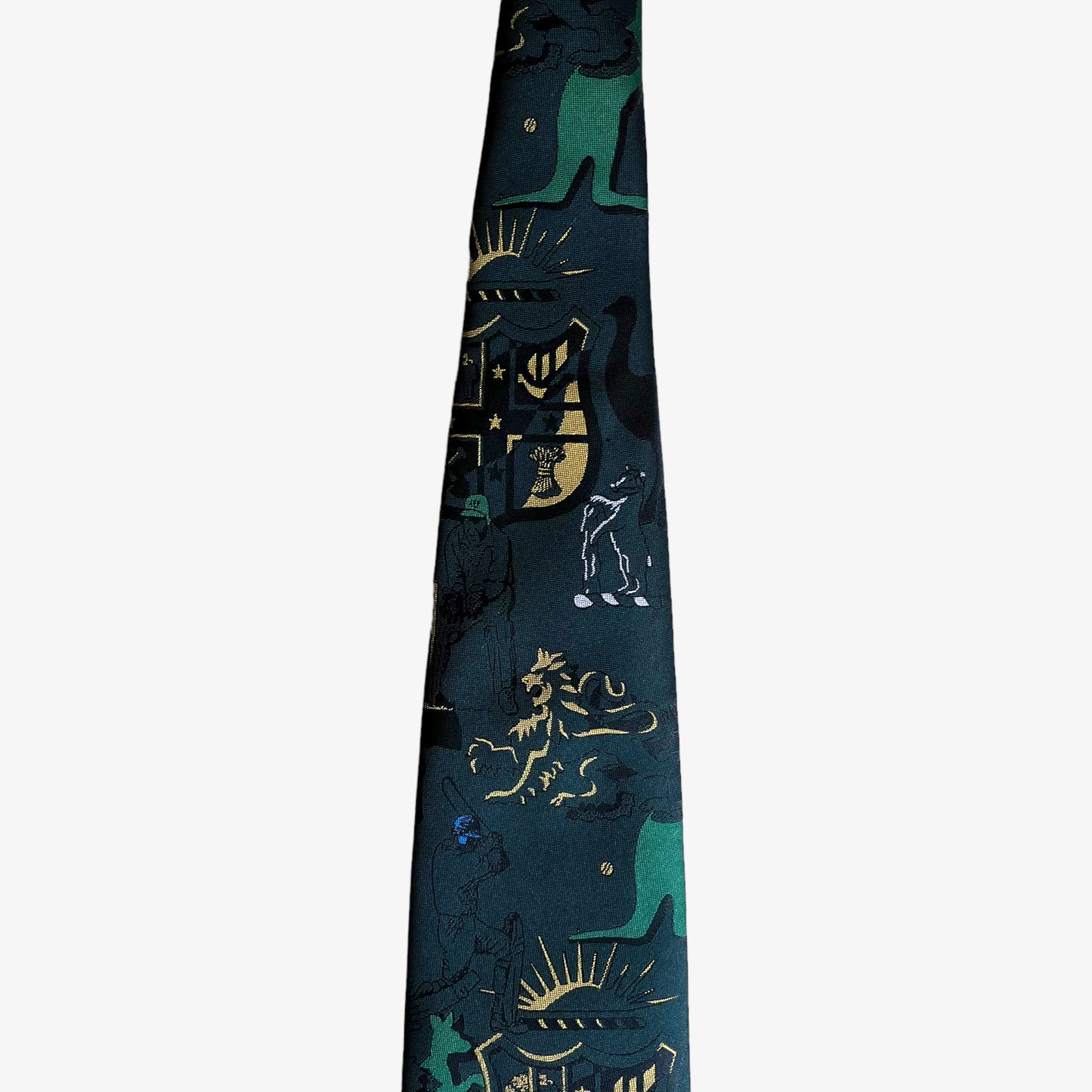 Vintage 90s Tie Rack England vs Australia Edgbaston 1997 Cricket Polyester Tie Crest - Casspios Dream
