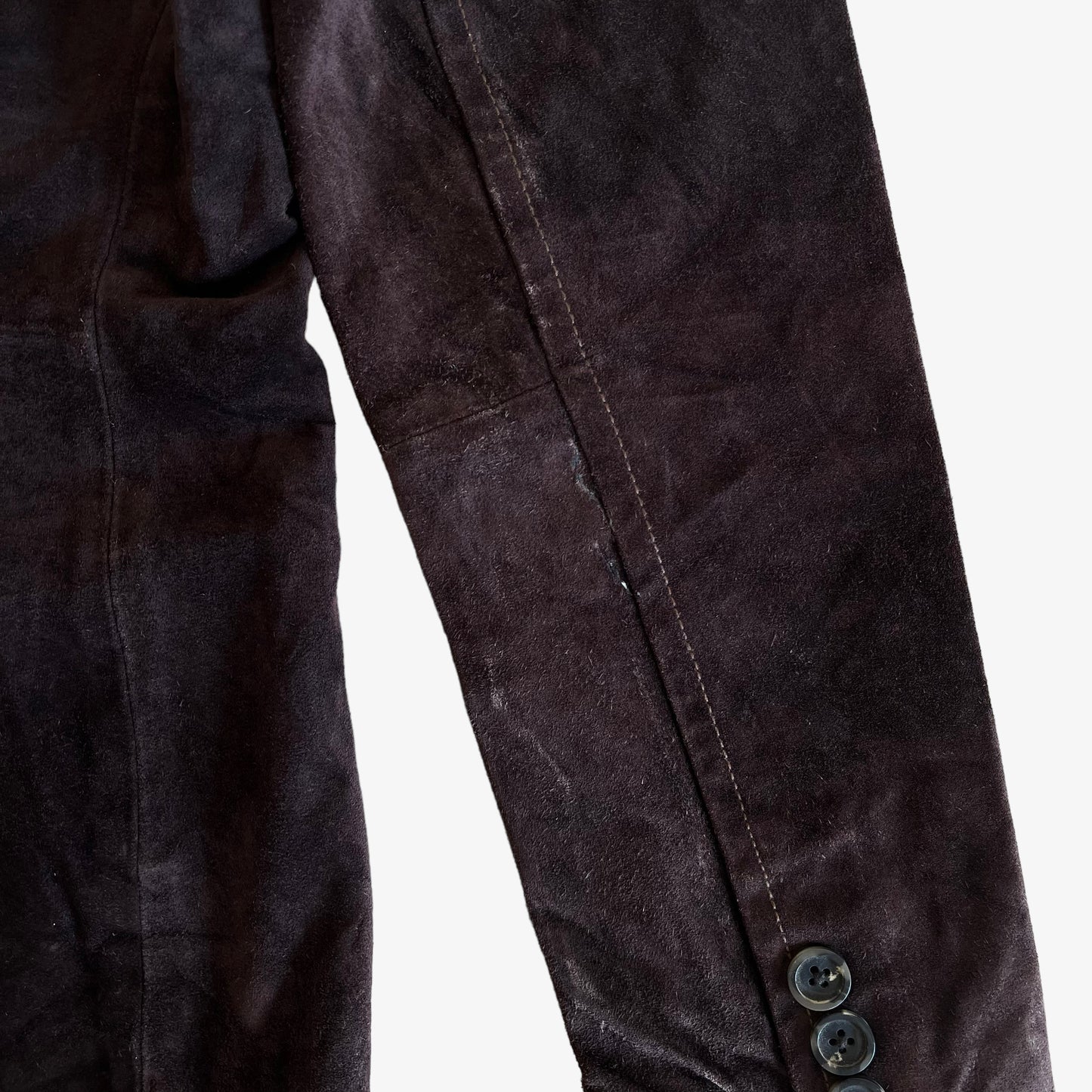 Vintage 90s Womens GAP Brown Leather Suede Blazer Sleeve - Casspios Dream