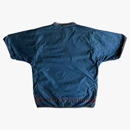 Vintage Y2K Adidas Navy V-Neck Fitness Running Top Back - Casspios Dream