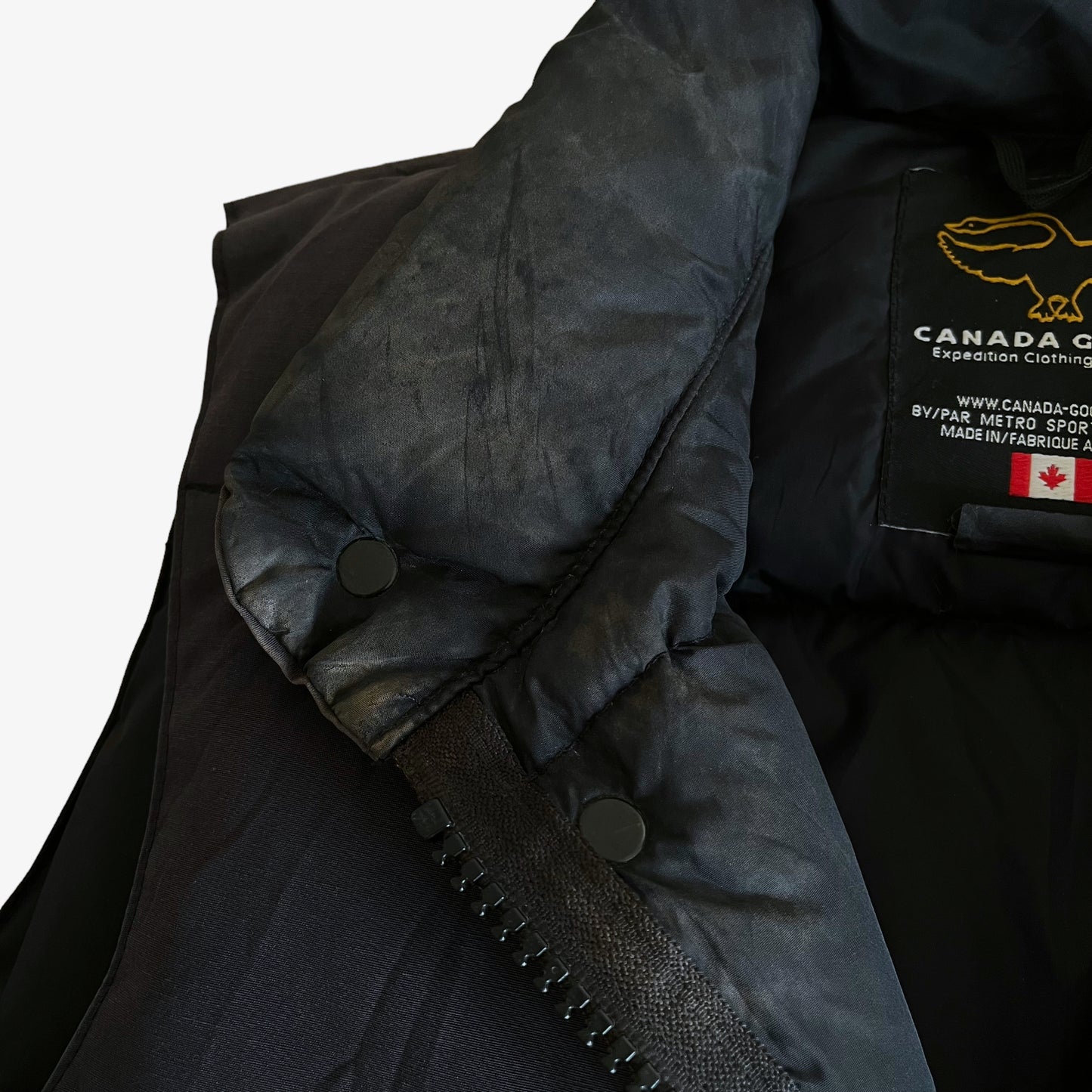 Vintage Y2K Canada Goose Black Puffer Gilet Collar - Casspios Dream