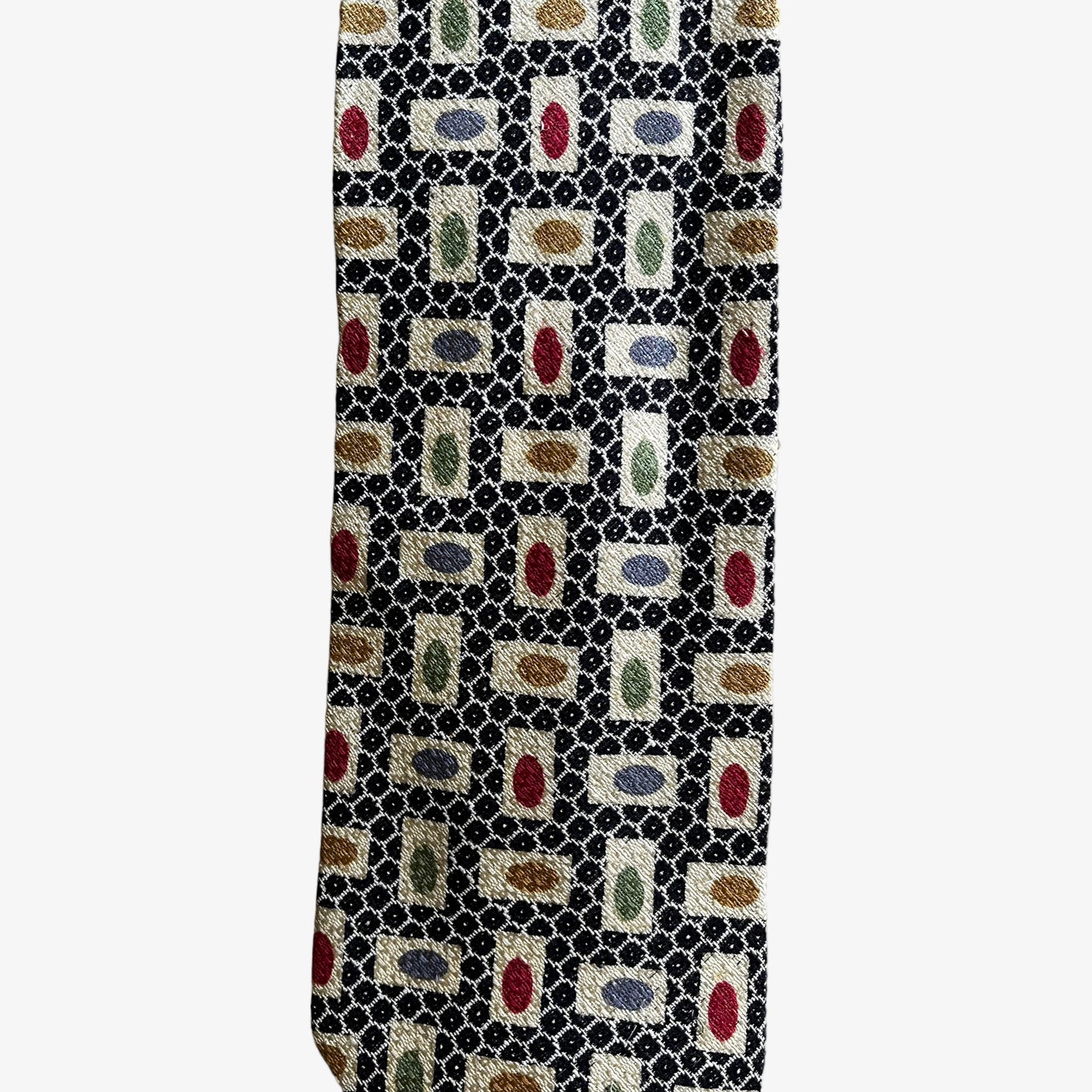 Vintage Y2K Hugo Boss Abstract Geometric Silk Tie Pattern - Casspios Dream