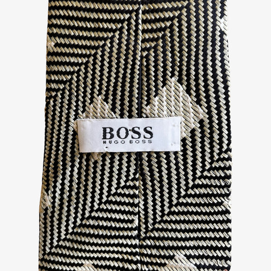 Vintage Y2K Hugo Boss Abstract Square Geometric Silk Tie Label - Casspios Dream