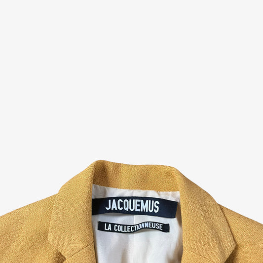 Womens Jacquemus La Collectionneuse Long Lined Yellow Blazer Label - Casspios Dream