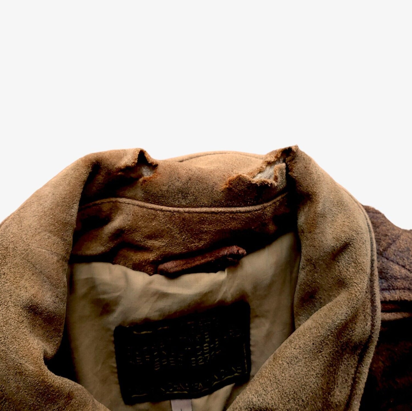 Vintage 1989 Bencat Aviation Service Brown Leather Pilot Jacket Collar - Casspios Dream