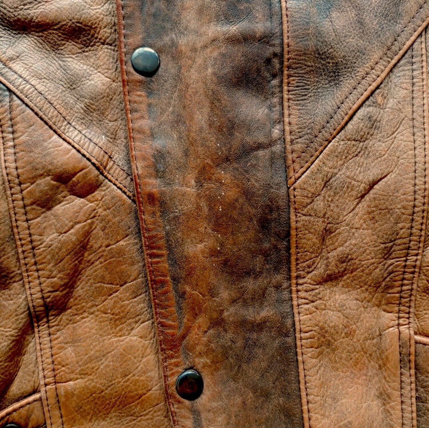 Vintage 1990s Askara Paris Leather Biker Jacket With Big Back Embroidered Bull Buttons - Casspios Dream