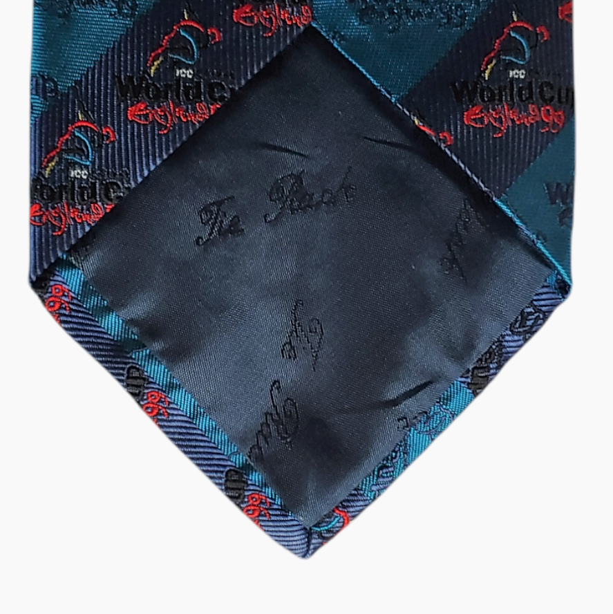 Vintage 1990s Tie Rack x ICC 1999 England Cricket World Cup Silk Tie Logo - Casspios Dream