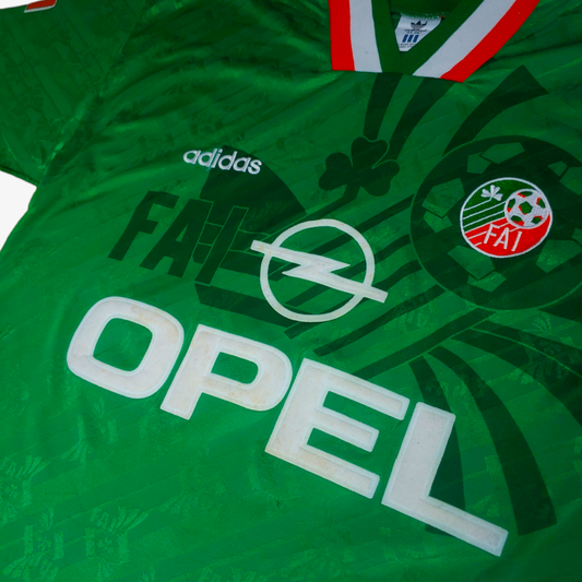 Vintage 90s Adidas 1994 Republic Of Ireland Green Home Football Jersey Logo - Casspios Dream