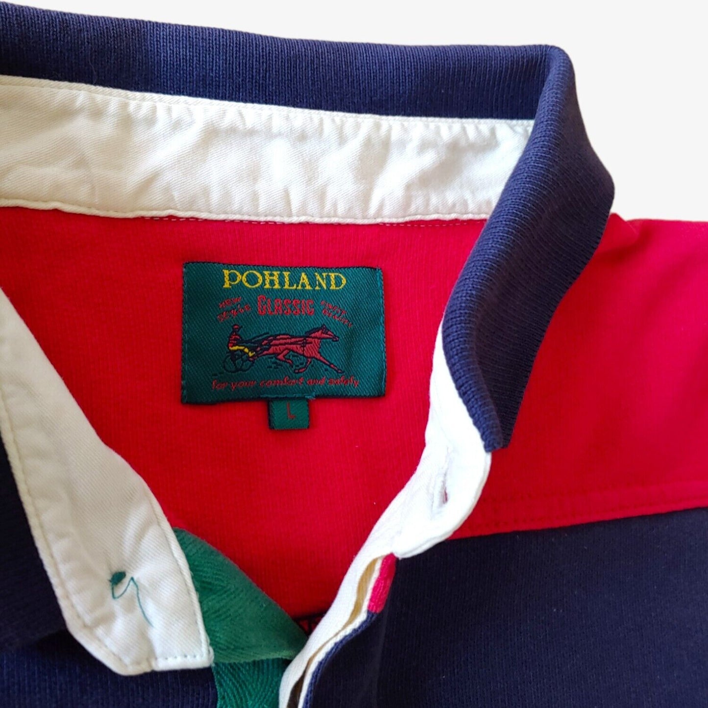 Vintage 90s Golf Club Colourful Striped Long Sleeve Rugby Shirt Label - Casspios Dream