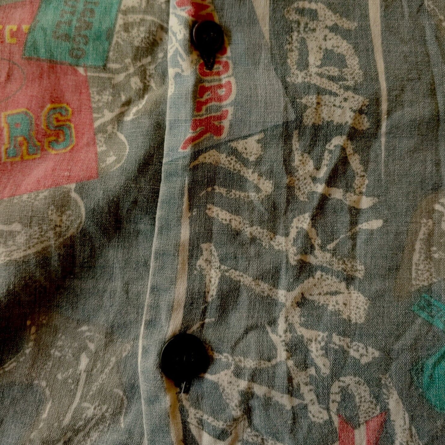 Vintage 90s Mario Luigi American Sports Team NBA NFL Short Sleeve Shirt Button - Casspios Dream