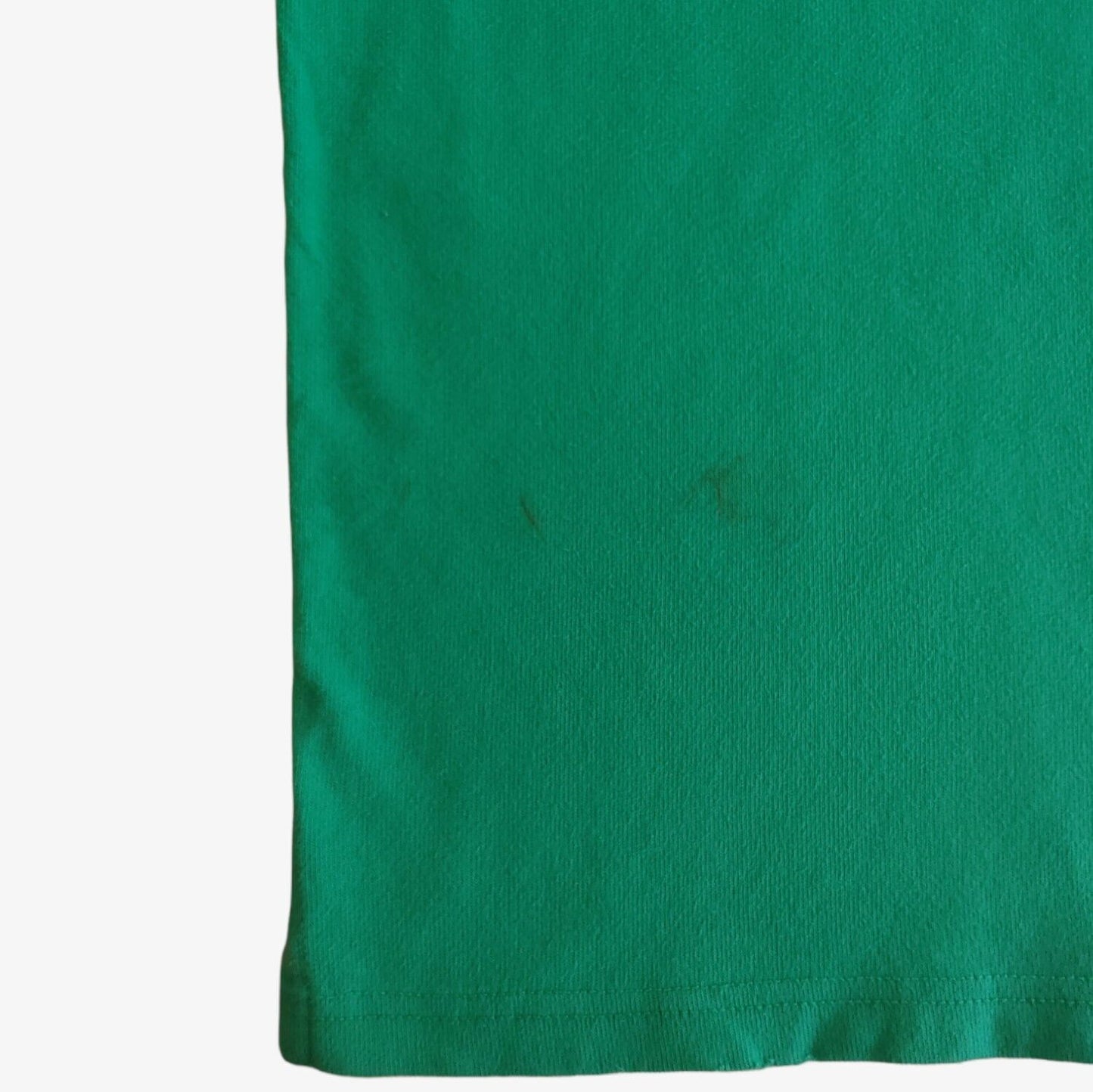 Vintage 90s Polo Ralph Lauren Green Long Sleeve Rugby Shirt With Big Spell Out Polo Player Logo Graphic Print Mark - Casspios Dream