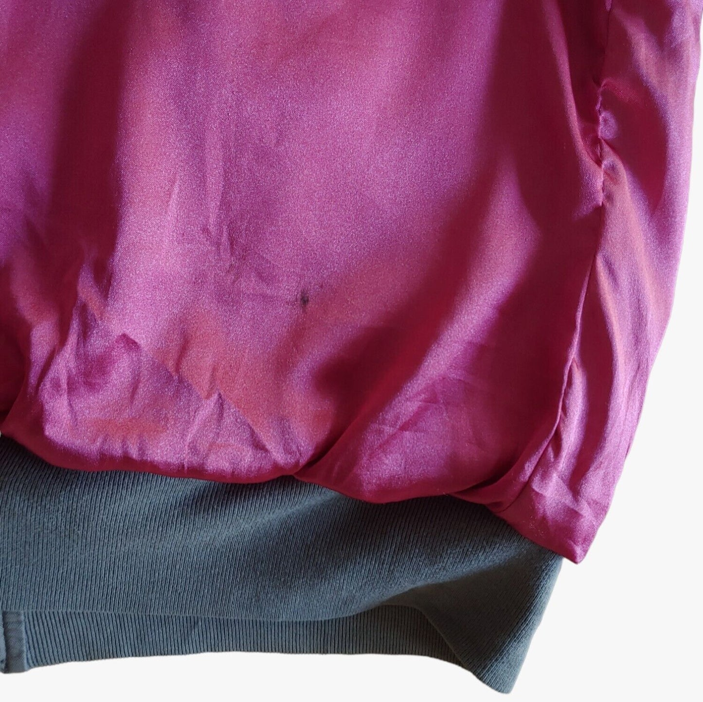 Vintage Japan Sukajan Souvenir Embroidered Dragon Pink Reversible Army Satin Tour Bomber Jacket Mark - Casspios Dream