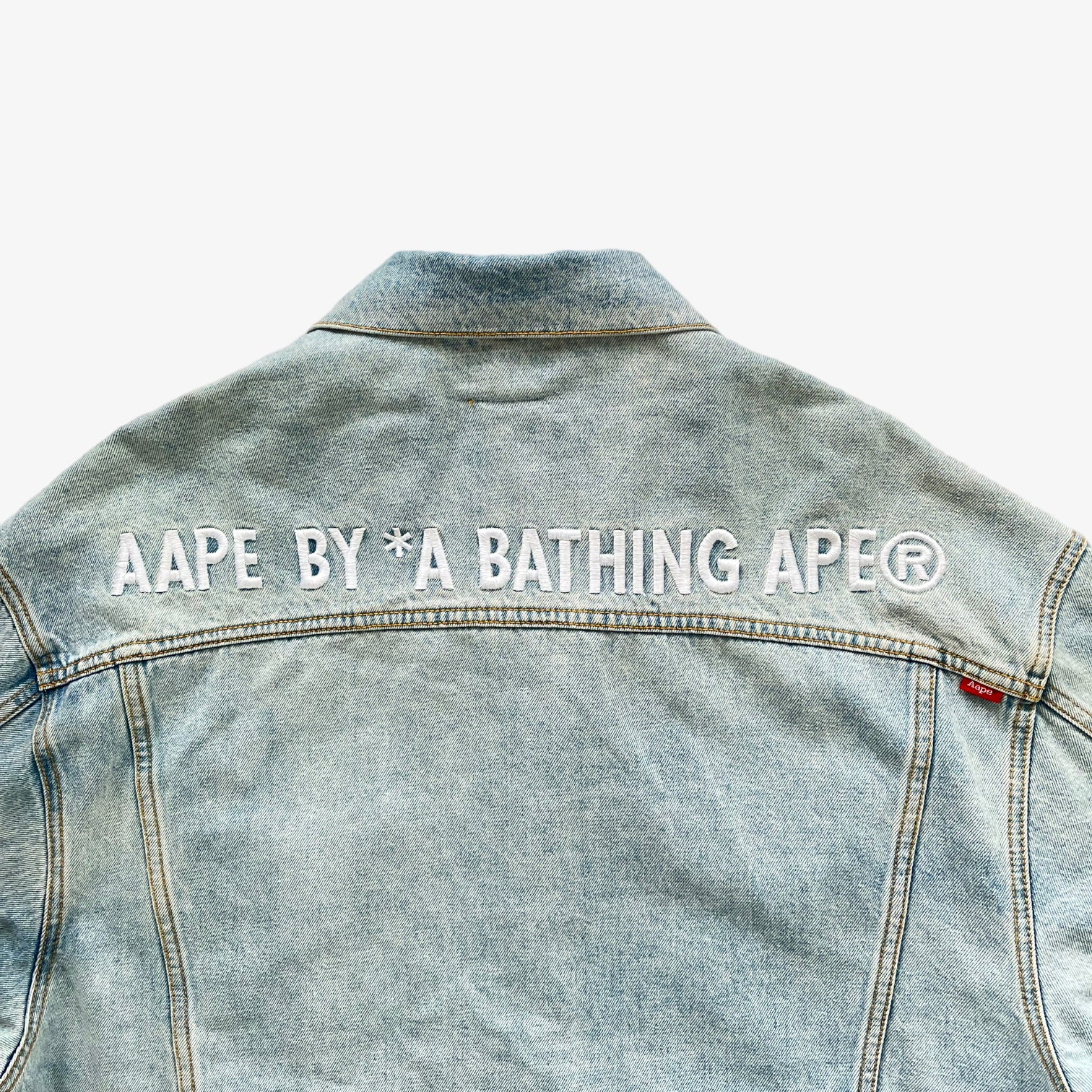 BAPE AAPE Denim Jacket With Removable Hoodie Back Logo - Casspios Dream