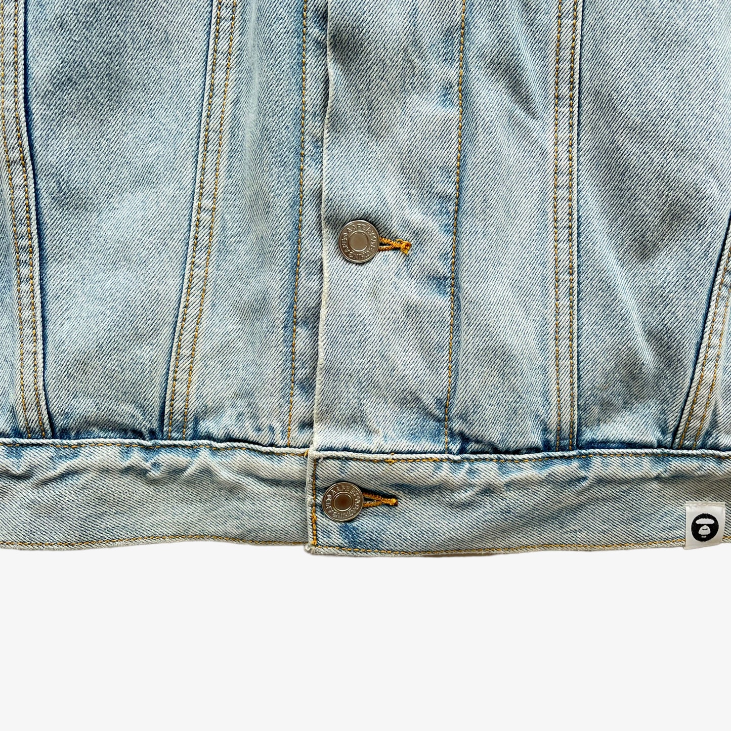 BAPE AAPE Denim Jacket With Removable Hoodie Buttons - Casspios Dream