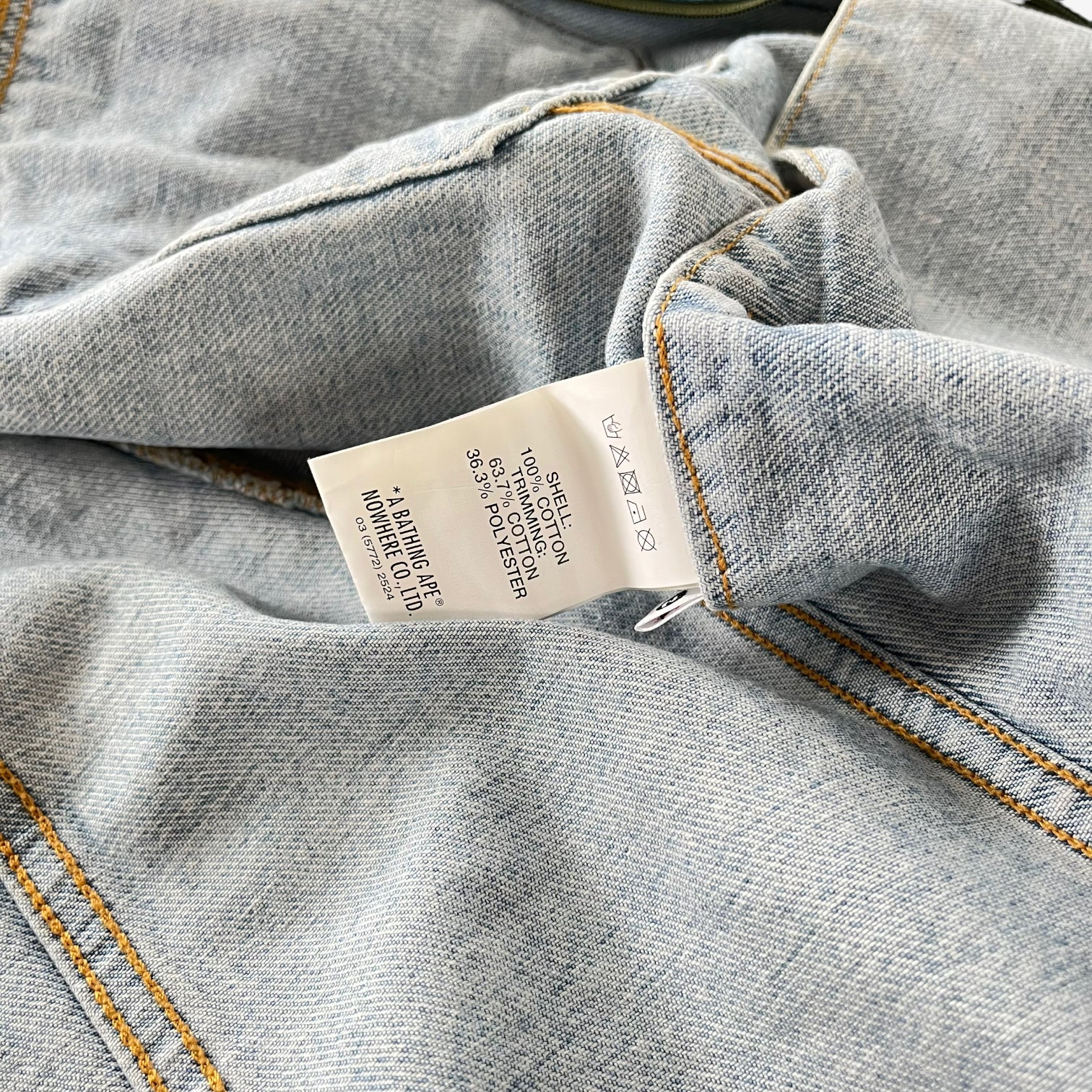 BAPE AAPE Denim Jacket With Removable Hoodie Inside Label - Casspios Dream