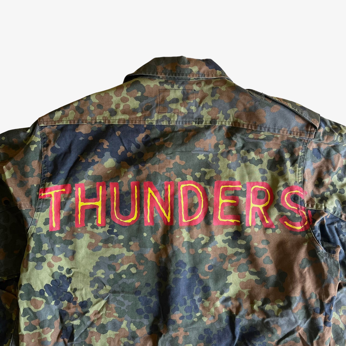 Deu Wahler x Fullers Beer London Camouflage Military Jacket Back Logo - Casspios Dream