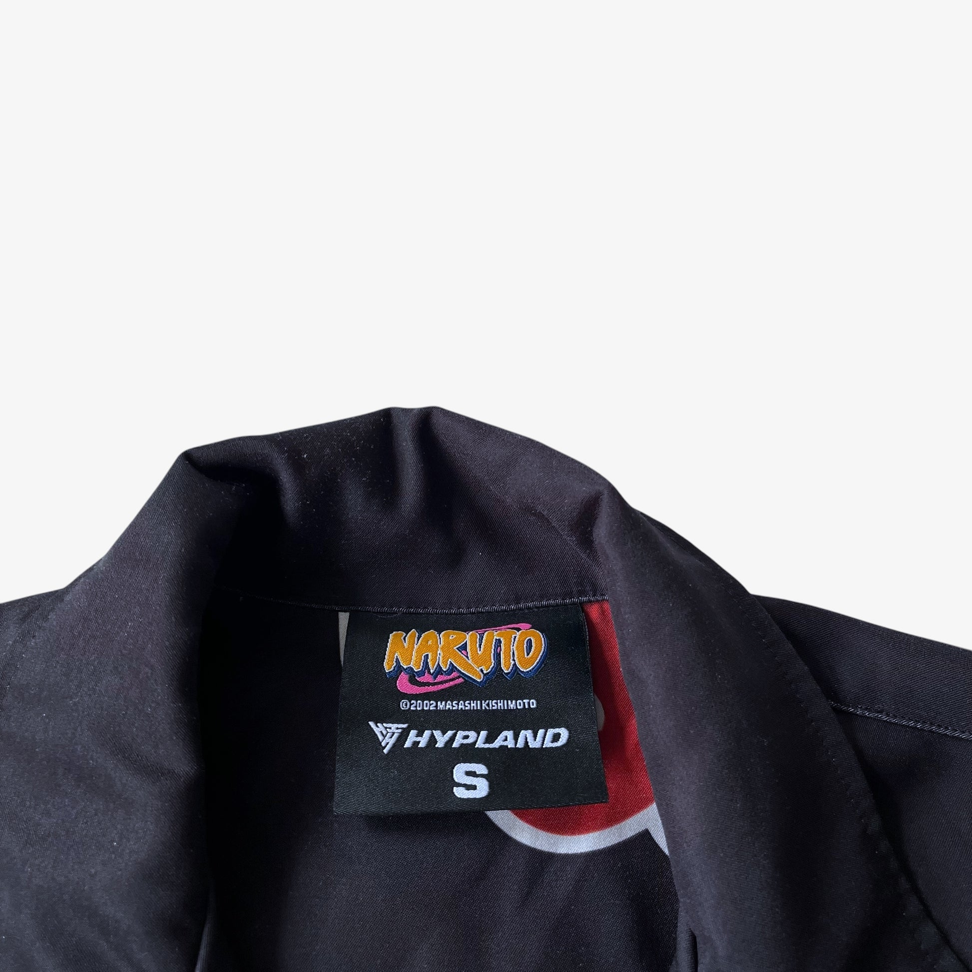 Naruto themed Akatsuki shirt with Hyland label on a white background.