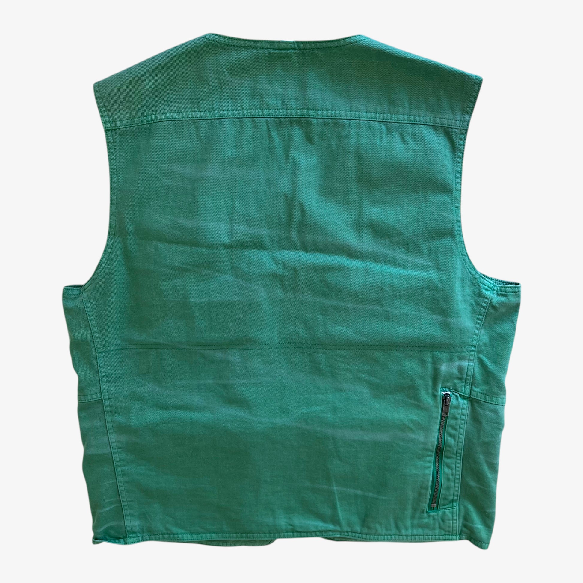 Mens Polo Ralph Lauren Faded Green Utility Vest Back - Casspios Dream