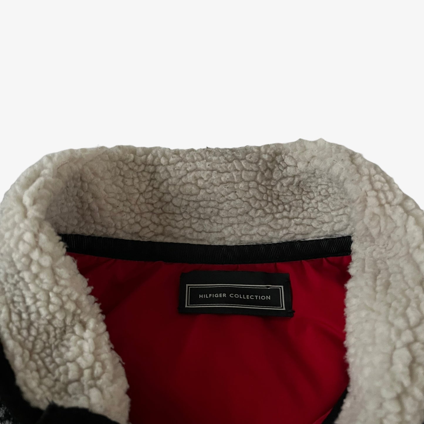 Mens Tommy Hilfiger Collection Abstract Patterned Grey Wool Fleece Jacket Label - Casspios Dream