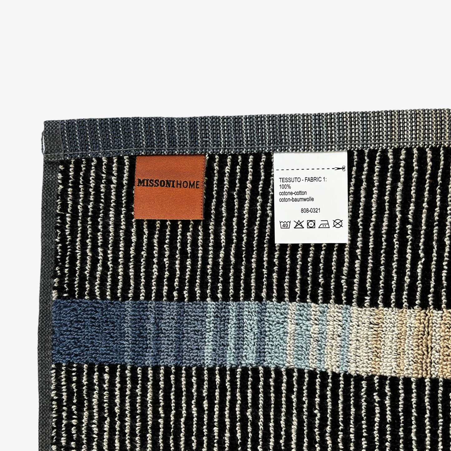 Missoni Classic Multicoloured Striped Towel 70cm x 115cm Label - Casspios Dream