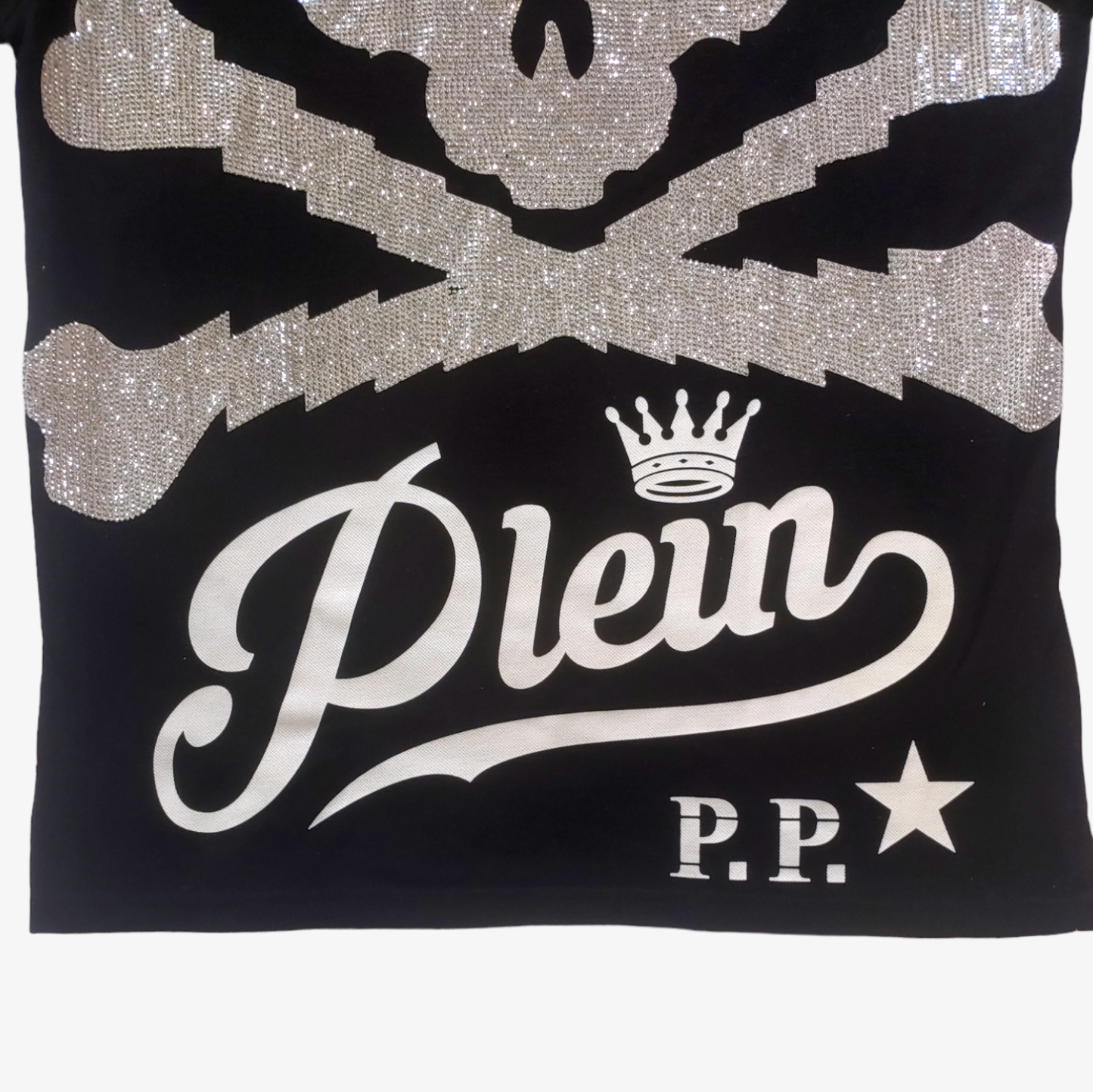 Philipp Plein Diamond Rhinestone Skull Polo Shirt Back Logo - Casspios Dream