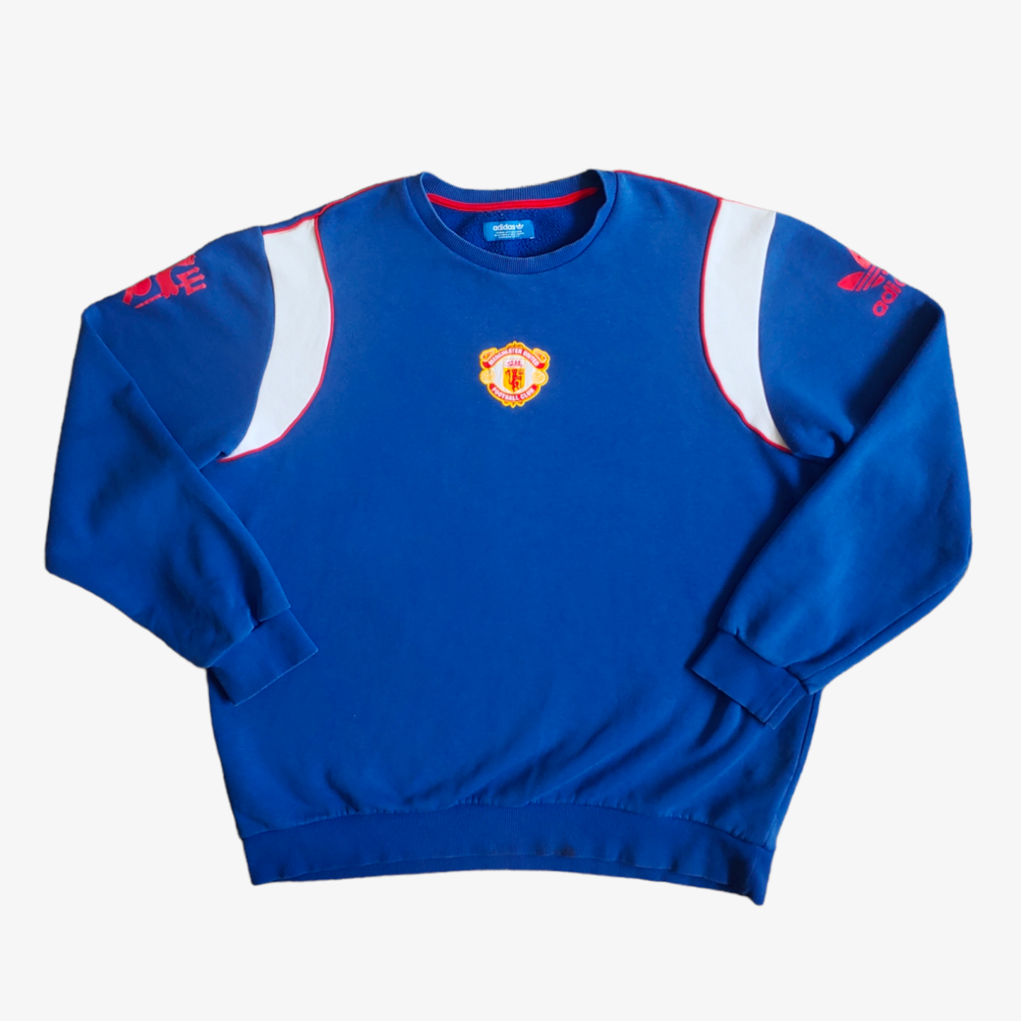 Retro Adidas Originals Manchester United Football Club Blue Crewneck Sweatshirt - Casspios Dream